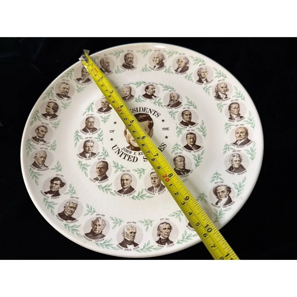 Presidents Of The United States Collector Plate Vintage 1960s John F Kennedy JFK